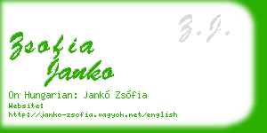 zsofia janko business card